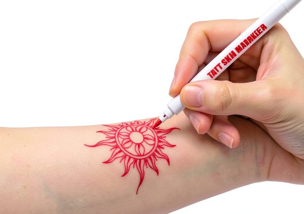 Tattoo Stencil Marker Element Tattoo Supply Bold Red 0.5mm Ink-3