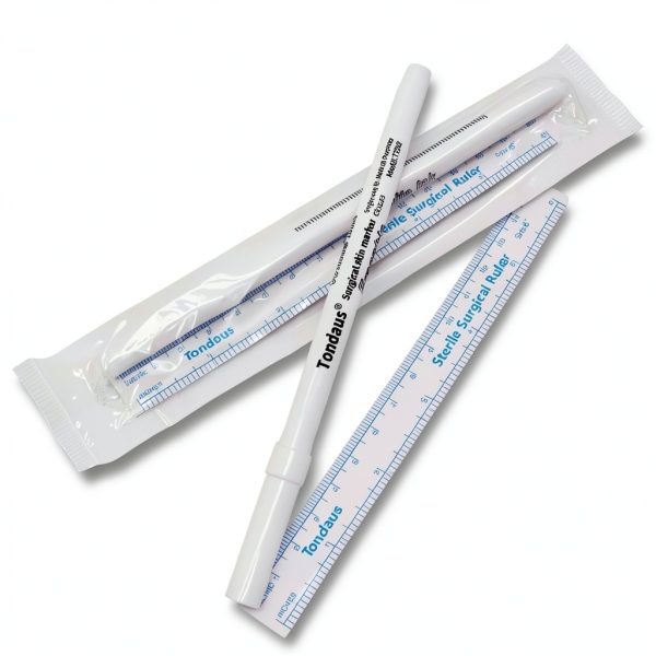 10Pcs Microblading Skin Marker Tattoo Stencil Markers Pen Permanent Makeup Position Mark Surgical Tip Sterile with Paper Ruler for Eyebrow, Lips, Skin (5 Single Head, 5 Double Heads)-7