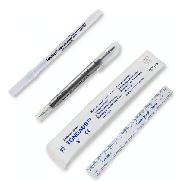 10Pcs Microblading Skin Marker Tattoo Stencil Markers Pen Permanent Makeup Position Mark Surgical Tip Sterile with Paper Ruler for Eyebrow, Lips, Skin (5 Single Head, 5 Double Heads)-6