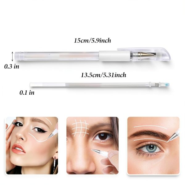 Brow Mapping Pen Quilax 4 Pack White Microblading Marker 8 Refills-1