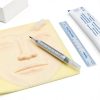 10Pcs Microblading Skin Marker Tattoo Stencil Markers Pen Permanent Makeup Position Mark Surgical Tip Sterile with Paper Ruler for Eyebrow, Lips, Skin (5 Single Head, 5 Double Heads)-5