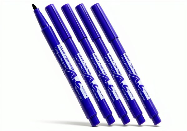 Mini XL Surgical Markers 5 Pack Pirate Face Tattoo Purple Skin Markers-0