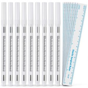 Microblading Marker Pen 8pcs White SingleHead Marker Ruler by Maitys-0