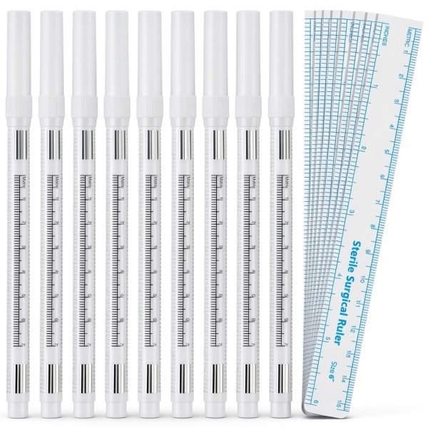 Microblading Marker Pen 8pcs White SingleHead Marker Ruler by Maitys-0