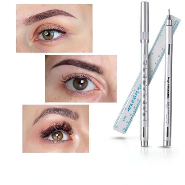 Microblading Marker Pen 8pcs White SingleHead Marker Ruler by Maitys-6