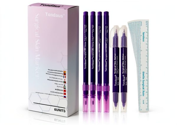 Professional Surgical Skin Marker Pen TONKAUS 6Pcs Ink 0.5mm & 1mm-0