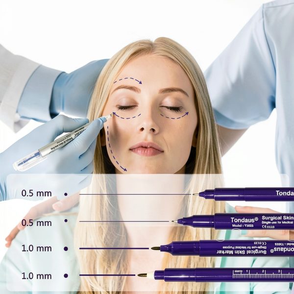 Professional Surgical Skin Marker Pen TONKAUS 6Pcs Ink 0.5mm & 1mm-4