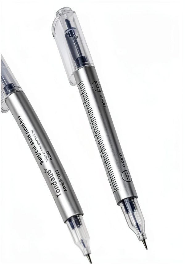 Tattoo Skin Marking Pen Tumalab Dual 0.5mm/1mm Purple Ink with Ruler-1