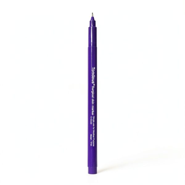 3Pcs Professional Purple Surgical Tip Skin Marker Pen Sterile Tattoo Stencil Markers Pen with Paper Ruler for Eyebrow, Lips - Individually Wrapped with Paper Ruler (2 Single Head +1 Double Head)-5