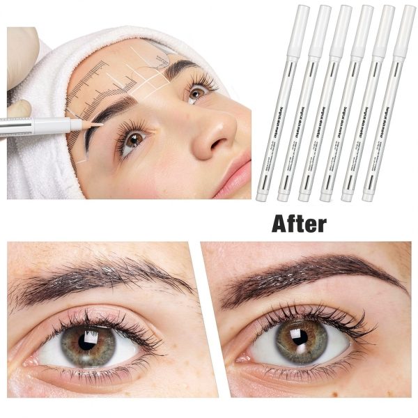 Microblading Marker Pen 8pcs White SingleHead Marker Ruler by Maitys-3