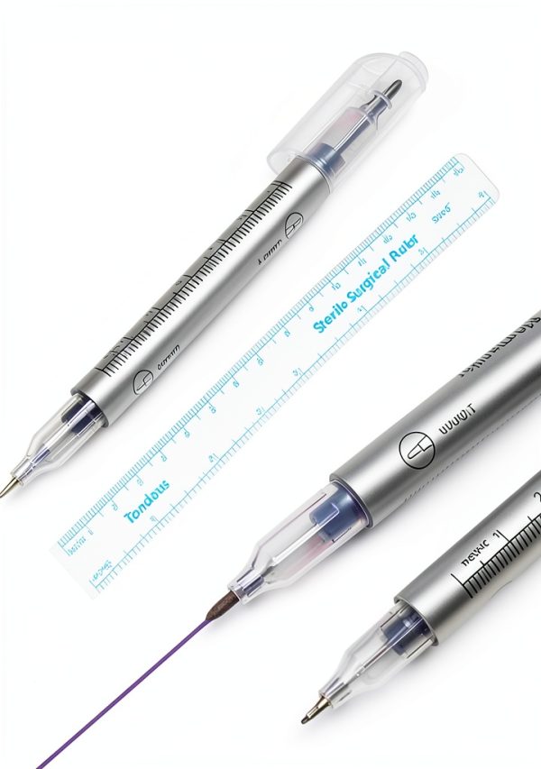 Tattoo Skin Marking Pen Tumalab Dual 0.5mm/1mm Purple Ink with Ruler-0
